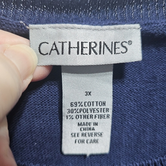 Catherines Women's Cozy Critter Polar Bear Blue Sweater Size 3X Cotton Blend. - Picture 5 of 6